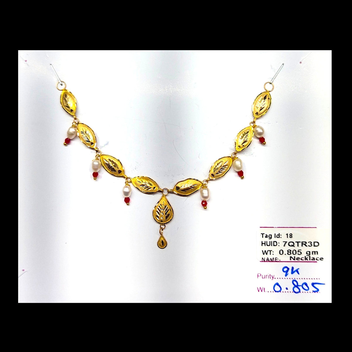 GOLD NECKLACE-(WGT: 0.805 GM APPROX) BIS CERTIFIED HUID HALLMARK 375 9KT GOLD NECKLACE 1 PIECE FOR WOMEN WITH FREE ADJUSTABLE TASSEL. (7QTR3D)