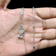 SILVER PAYEL- (A37) (WGT: 11.200 GM APPROX) 625 SILVER PAYEL (ANKLET) 1 PAIR LENGTH: 9