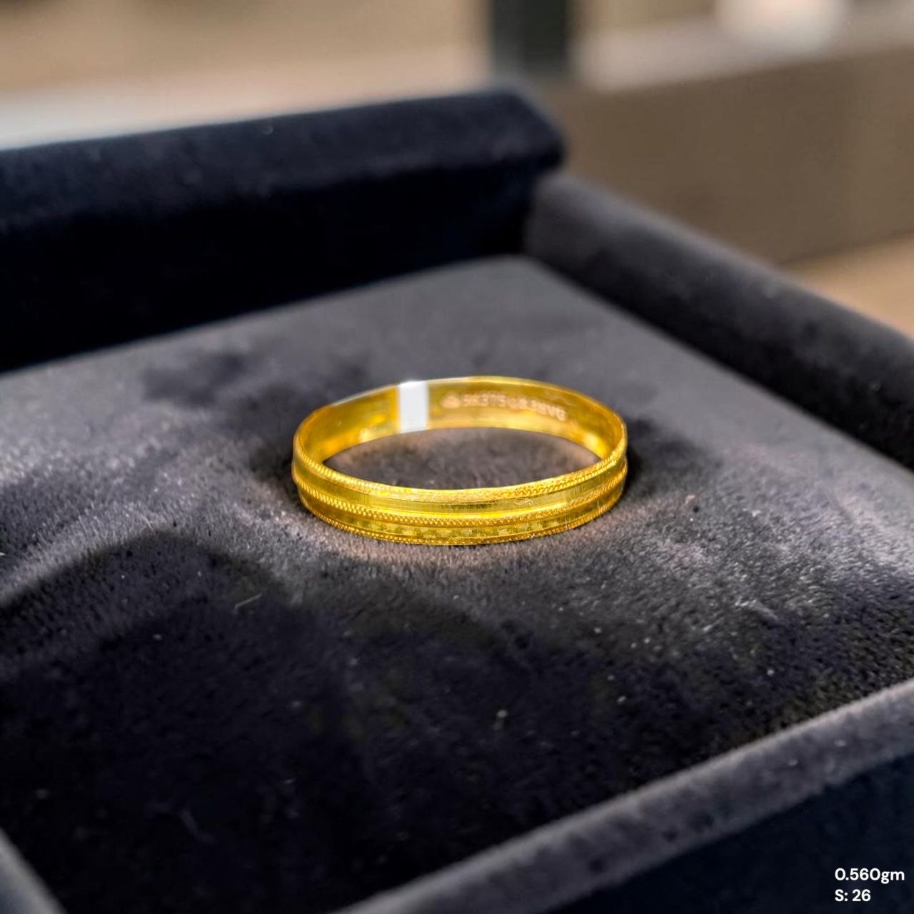 LADIES RING- (SIZE: 26) WGT: 0.560 GM APPROX BIS CERTIFIED HUID HALLMARK 9KT GOLD THUMB RING FOR UNISEX 1 PIECE.(QZ3EVU)