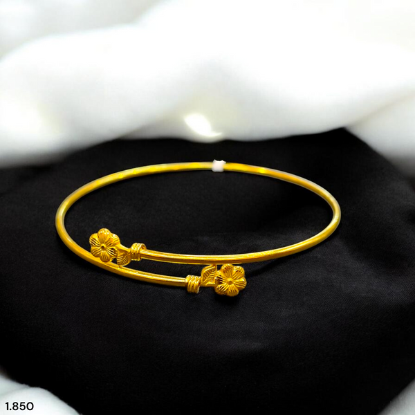 GOLD CHURI NOA- (SIZE: 24) WGT: 1.850 GM APPROX 375 9KT HUID HALLMARK GOLD BANGLE 1 PIECE.