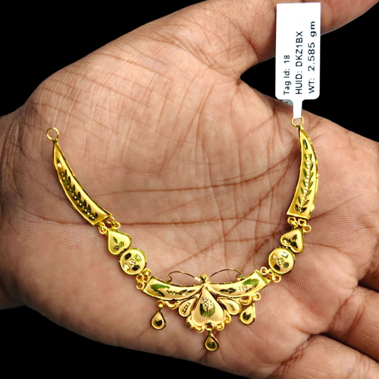 GOLD CHOKER NECKLACE-(WGT: 2.585 GM APPROX) BIS CERTIFIED HUID HALLMARK 9KT GOLD NECKLACE 1 PIECE FOR WOMEN.