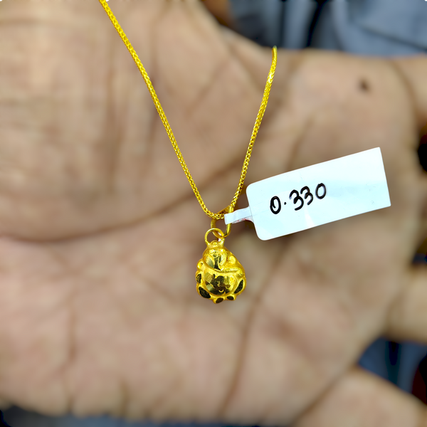 TRJ WGT: 0.330 GM APPROX KDM GOLD LOCKET 1 PIECE (50 TONCH) WITH ADJUSTABLE TASSEL.