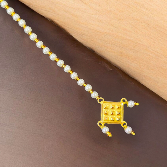 SQUAR CUT DESIGN (WGT: 0.200 GM APPROX) KDM GOLD (MANGTIKA) MOTI TICKLY 1 PIECE (50 TONCH) BEST FOR GIFT IN MARRIAGE.