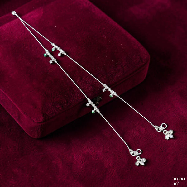 SILVER PAYEL- (A21) (WGT: 11.800 GM APPROX) 625 SILVER PAYEL (ANKLET) 1 PAIR LENGTH: 10