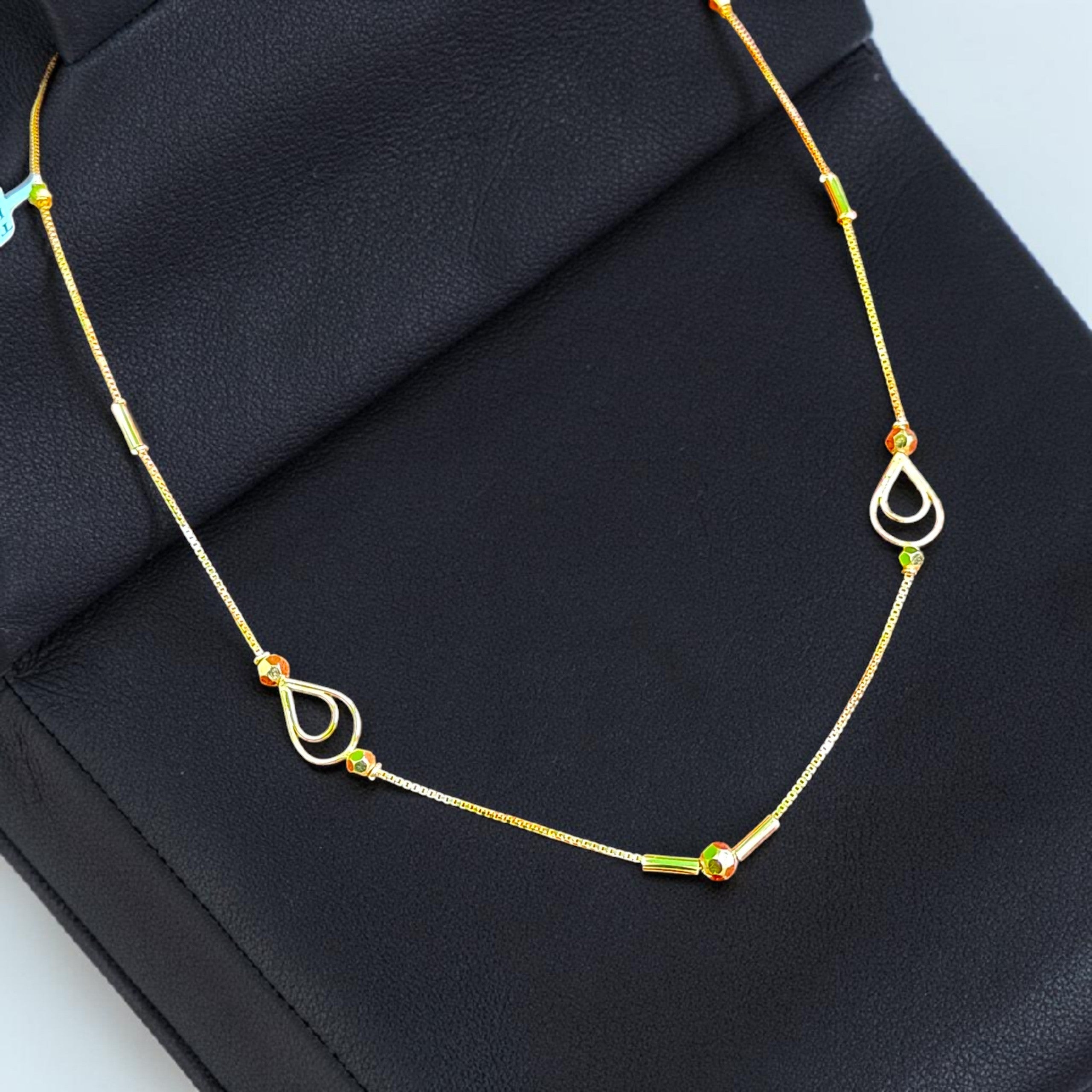 GCH-(WGT: 2.840 GM APPROX) BIS CERTIFIED HUID HALLMARK 9KT GOLD CHAIN WITH PENDANT (18 INCH) 1 PIECE FOR WOMEN.