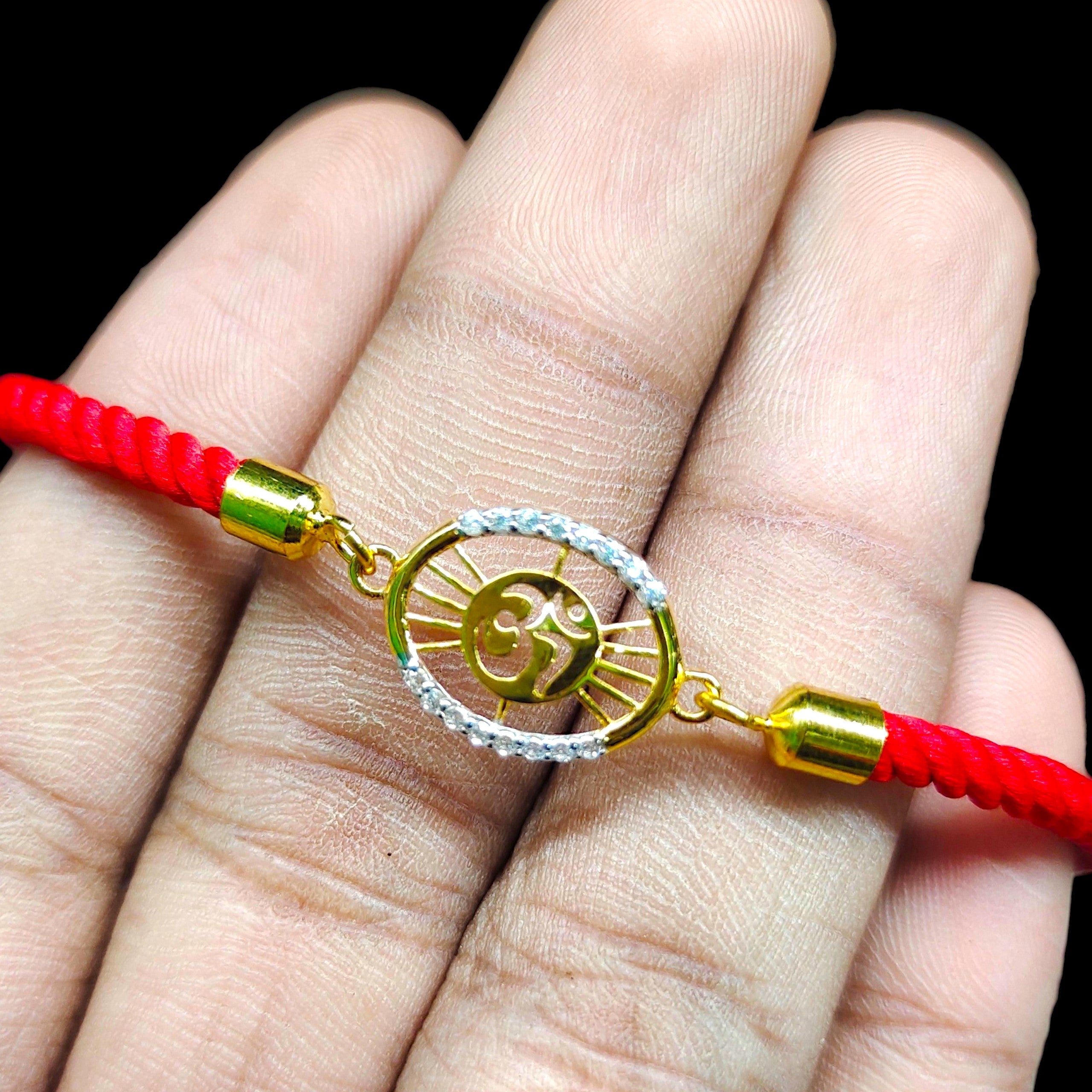 RAKHI- (WGT: 0.430 GM APPROX) BIS CERTIFIED HUID HALLMARK 375 9KT GOLD RAKHI FOR YOUR BELOVED BROTHER (ADJUSTABLE SIZE).