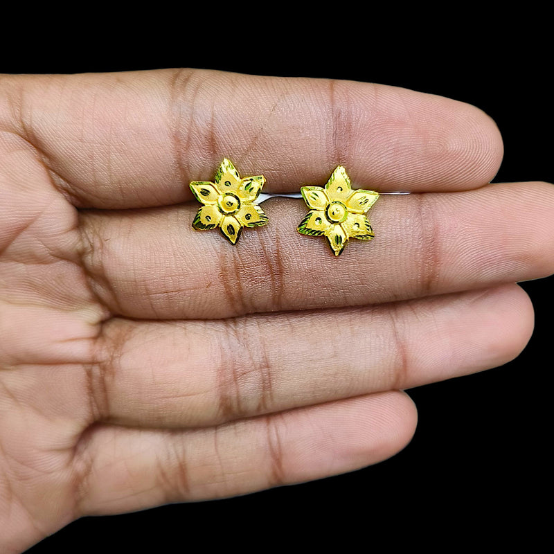 GOLD SUIDHAGA- (H7GWQ3)-(RAYX4C) (WGT: 1.080 GM APPROX) BIS CERTIFIED HUID HALLMARK 9KT GOLD SUIDHAGA EARRINGS (1 PAIR) FOR WOMEN.
