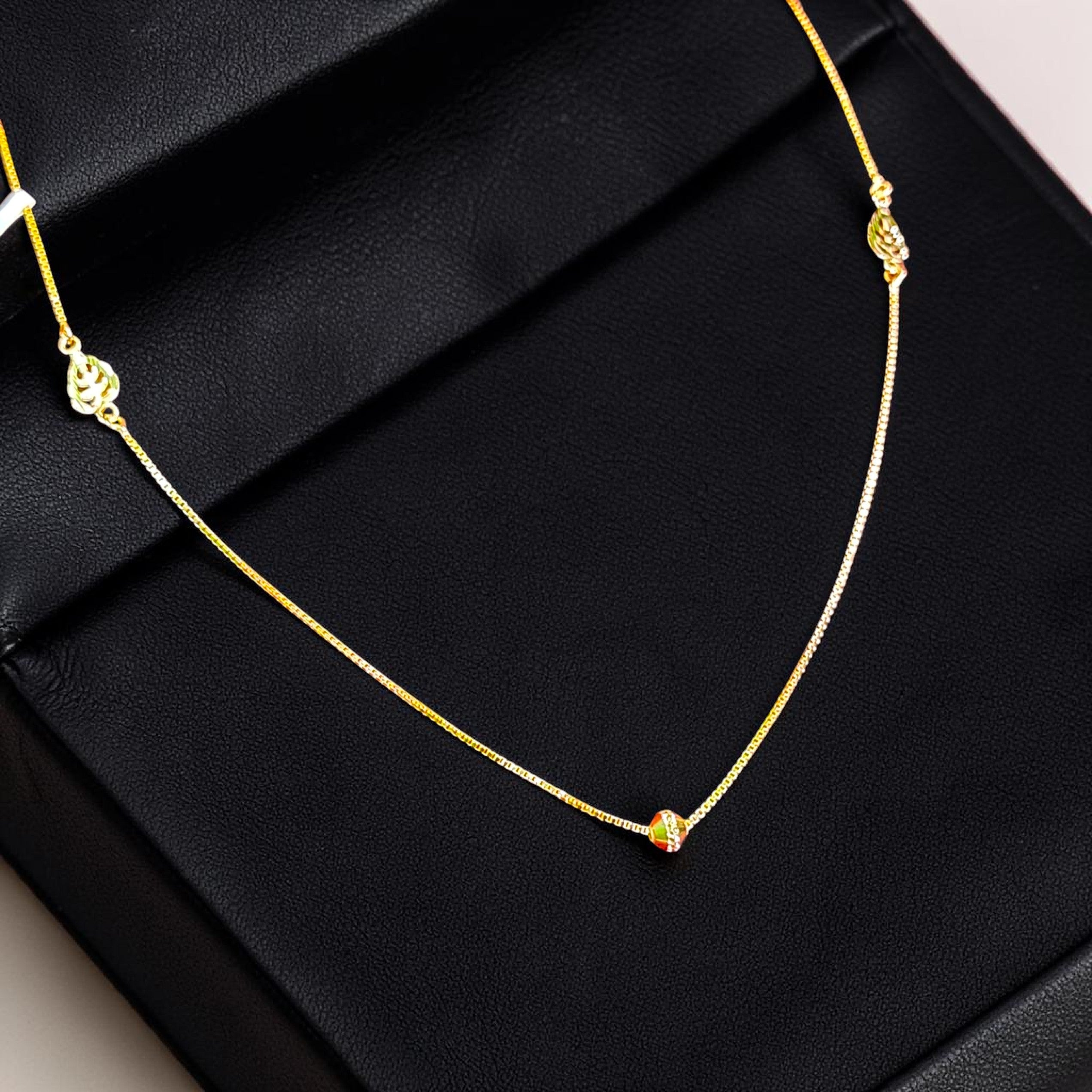 GCH-(WGT: 1.810 GM APPROX) BIS CERTIFIED HUID HALLMARK 9KT GOLD CHAIN WITH PENDANT (18 INCH) 1 PIECE FOR WOMEN.