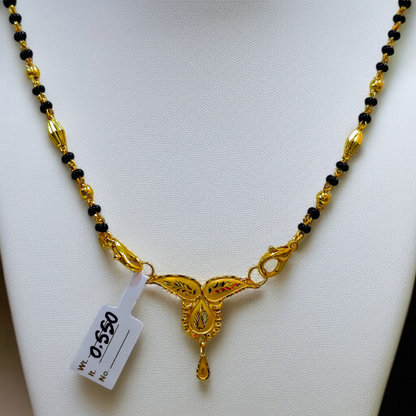 TRJ WGT: 0.550 GM APPROX KDM GOLD PENDANT WITH MANGALSUTRA & ADJUSTABLE TASSEL 1 PIECE (50 TONCH) FOR BEST GIFT IN MARRIAGE.