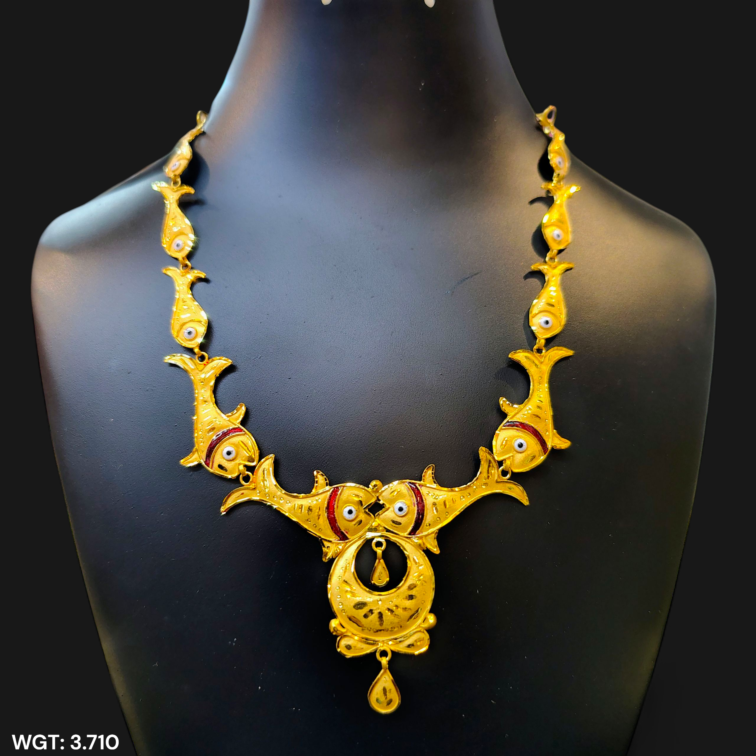 (GCN22) BIS CERTIFIED HUID HALLMARK 916 22KT GOLD NECKLACE CHOKER (APPROX WGT: 3.710 GM) 1 PIECE FOR WOMEN.