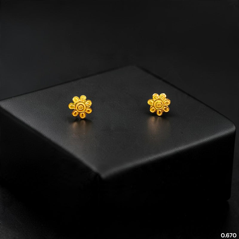 GOLD TOPS- (7PGMMX)-(59ANCU) (WGT: 0.670 GM APPROX) BIS CERTIFIED HUID HALLMARK 375 9KT GOLD TOPS 1 PAIR BEST FOR MARRIAGE GIFT.