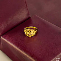 LADIES RING- (SIZE: 14) WGT: 0.580 GM APPROX BIS CERTIFIED HUID HALLMARK 9KT GOLD FINGER RING FOR WOMEN 1 PIECE. (MX3DQH)