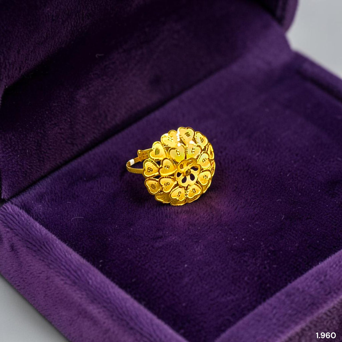 LADIES RING (M25SZB)-(SIZE: ADJUSTABLE ) WGT: 1.960 GM APPROX BIS CERTIFIED HUID HALLMARK 375 9KT GOLD RING FOR WOMEN 1 PIECE.