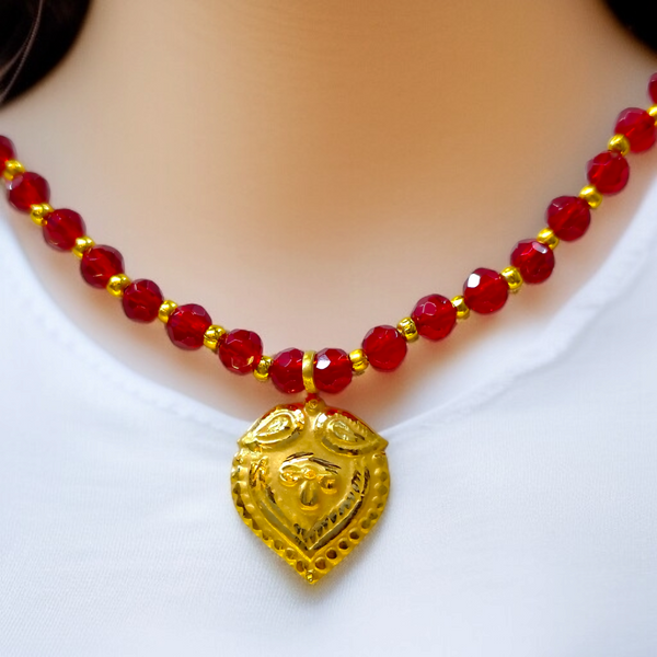 LITCHI DESIGN (WGT: 0.280 GM APPROX) KDM GOLD LOCKET 1 PIECE WITH TASSEL (50 TONCH) BEST FOR GIFT IN MARRIAGE.