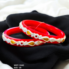 GPB22K- (SIZE:26) TRJ WGT: 1.940 GM APPROX BIS CERTIFIED HUID HALLMARK 22KT GOLD POLA BADHANO BANGLES 1 PAIR FOR WOMEN (REGULAR USE).