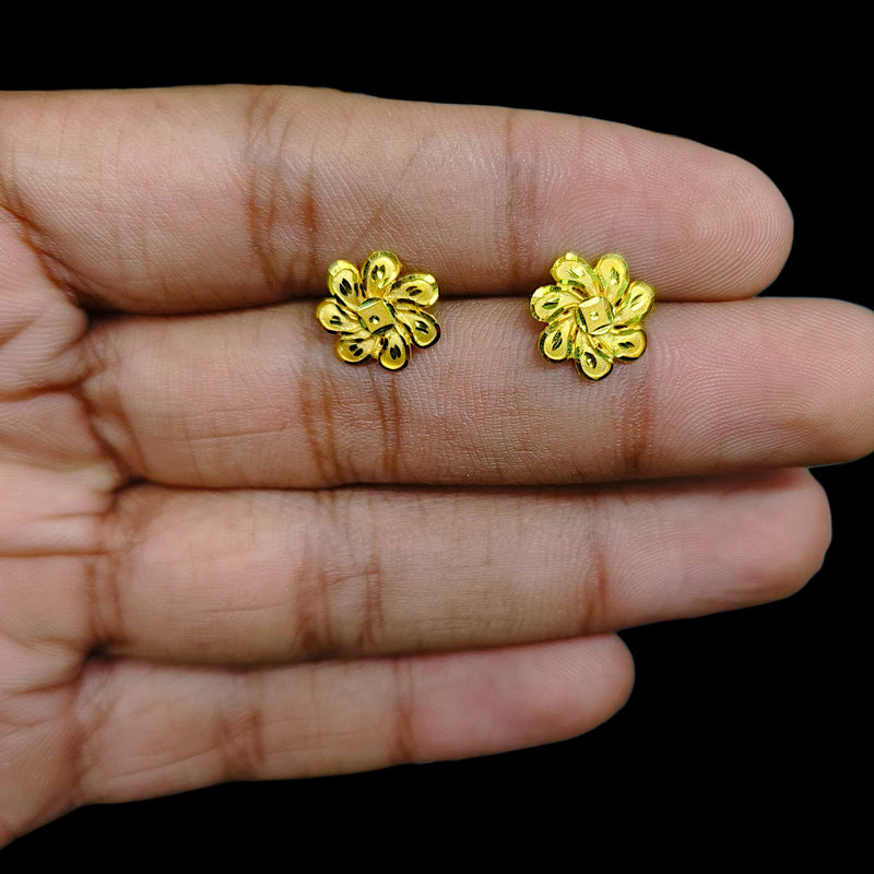 GOLD SUIDHAGA- (AJH8PN)-(FGBL31) (WGT: 1.150 GM APPROX) BIS CERTIFIED HUID HALLMARK 9KT GOLD SUIDHAGA EARRINGS (1 PAIR) FOR WOMEN.