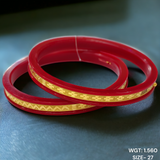 (GSP) TRJ (SIZE: 27) WGT: 1.560 GM APPROX 22KT HUID HALLMARK GOLD POLA BANGLES 1 PAIR DESIGN FOR REGULAR USE.