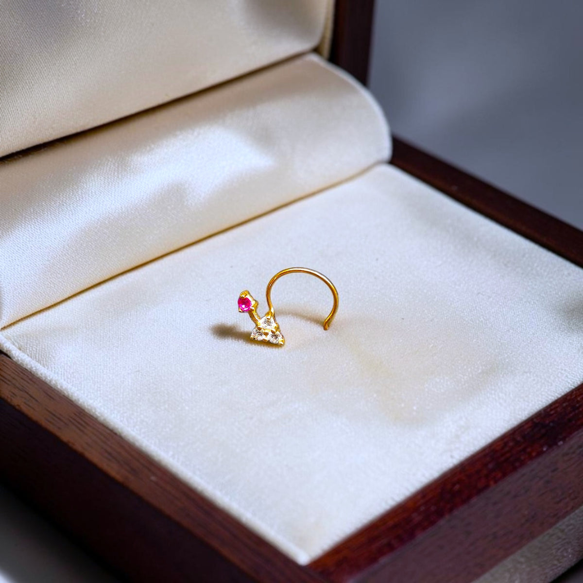 GOLD NOSEPIN- (WGT: 0.230 GM APPROX) BIS CERTIFIED HUID HALLMARK 375 9KT GOLD NOSEPIN 1 PIECE FOR WOMEN (FOR REGULAR USE). SOLD ON MRP.