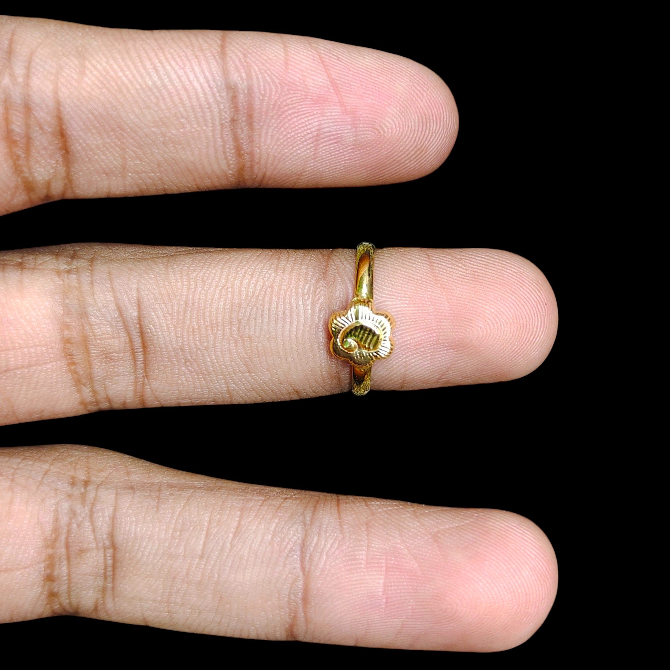LADIES RING- (SIZE: 12) WGT: 0.300 GM APPROX BIS CERTIFIED HUID HALLMARK 9KT GOLD THUMB RING FOR UNISEX 1 PIECE.