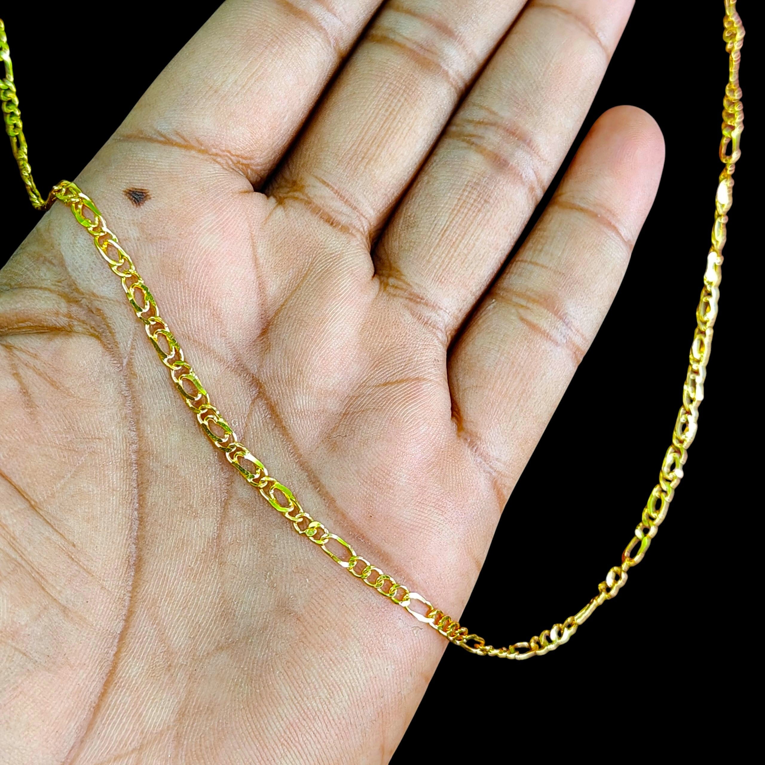 GOLD CHAIN- (WGT: 4.730 GM APPROX) BIS CERTIFIED HUID HALLMARK 9KT GOLD CHAIN WITH PENDANT (19 INCH) 1 PIECE FOR UNISEX.