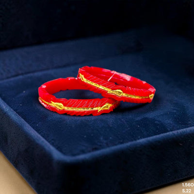 GPB9K- (UMAGH9)-(S217SR) (SIZE-22) (WGT: 1.560 GM APPROX) BIS CERTIFIED HUID HALLMARK 375 9KT GOLD POLA BADHANO 1 PAIR FOR WOMEN.
