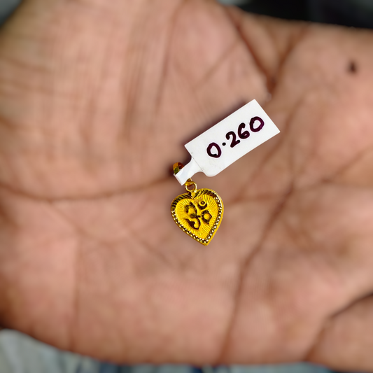 (GLKD) LOCKET WGT: 0.260 GM APPROX KDM GOLD LOCKET 1 PIECE (50 TONCH) WITH ADJUSTABLE TASSEL FOR GIFTING PURPOSE (CHAIN NOT INCLUDED).