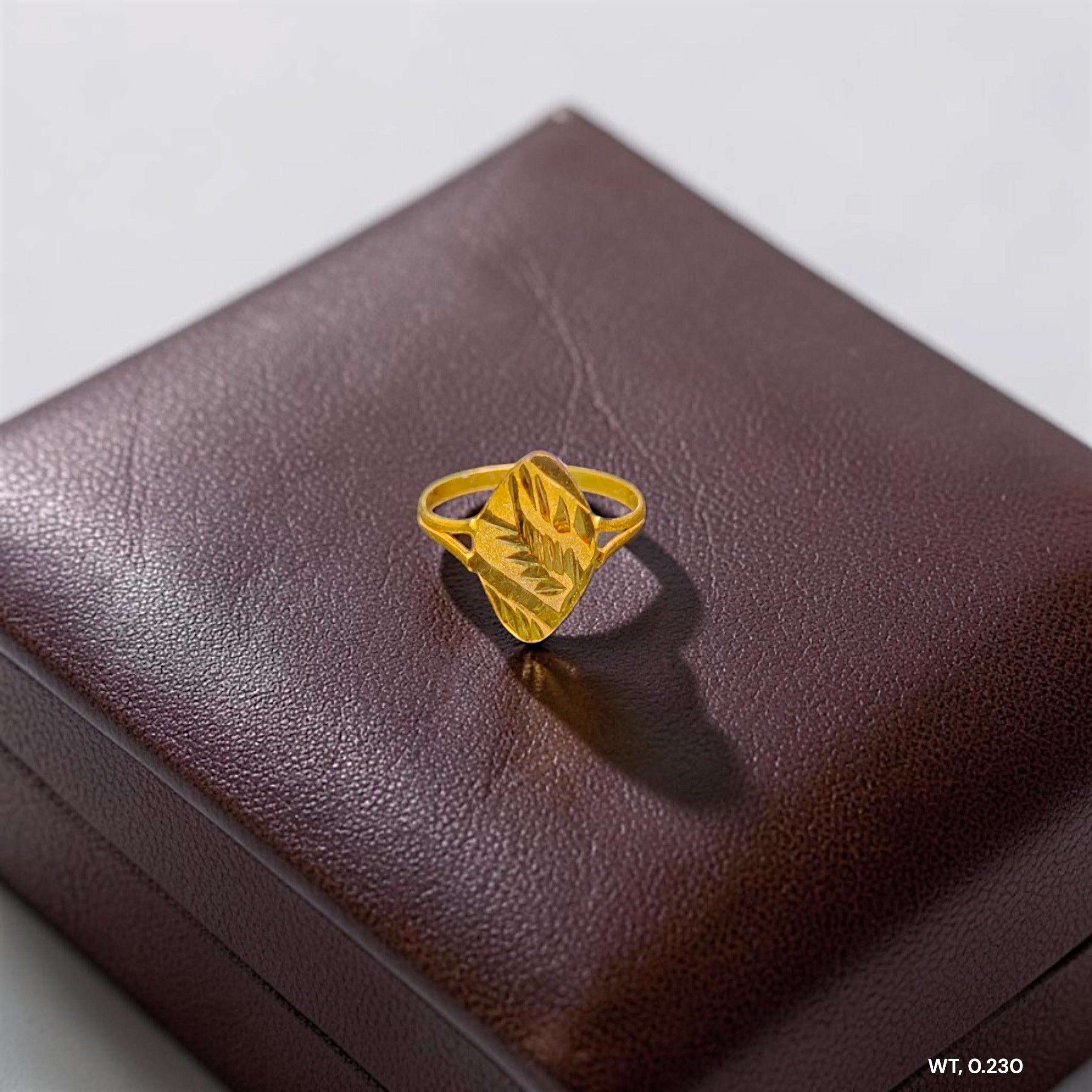 BABY JEWELLERY- TRJ WGT: 0.230 GM APPROX 375 9KT HUID HALLMARK GOLD BABY FINGER RING 1 PIECE FOR RICE CEREMONY & BIRTHDAY.