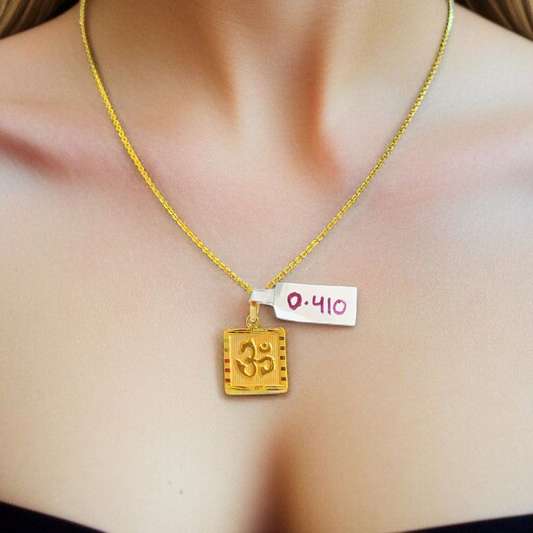 (GLKD) LOCKET WGT: 0.410 GM APPROX KDM GOLD LOCKET 1 PIECE (50 TONCH) WITH ADJUSTABLE TASSEL FOR GIFTING PURPOSE (CHAIN NOT INCLUDED).