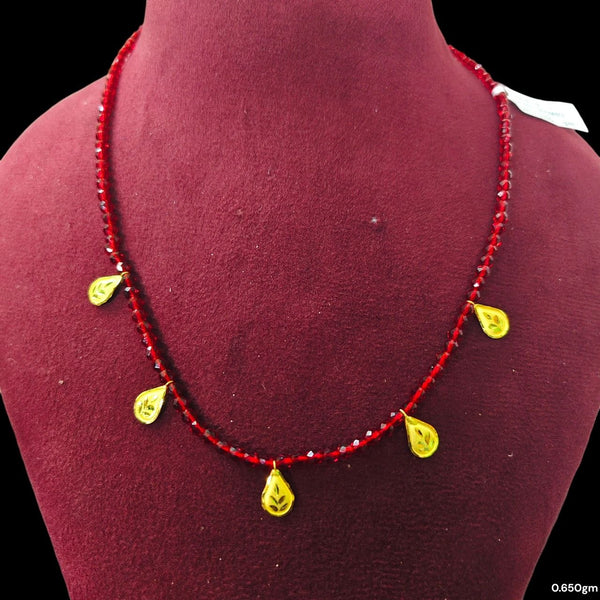 GCS22K- WGT: 0.650 GM APPROX HUID HALLMARK 22KT GOLD MOTI SELIHAR 1 PIECE WITH CRYSTAL CHAIN.(GTCM4U)