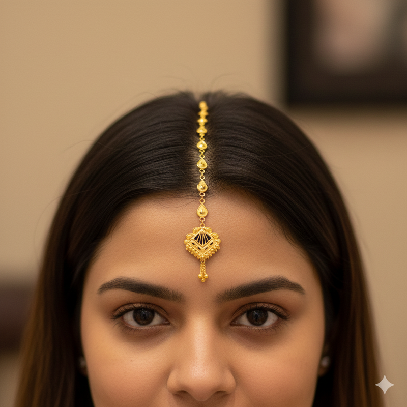 GOLD TICKLY- BIS CERTIFIED HUID HALLMARK 916 22KT GOLD TICKLY (MANGTIKA) WGT: 2.260 APPROX 1 PIECE FOR WOMEN FOR MARRIAGE.