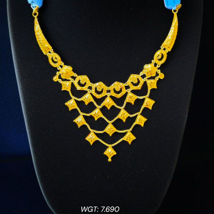 (GCN22) BIS CERTIFIED HUID HALLMARK 916 22KT GOLD NECKLACE CHOKER (APPROX WGT: 7.690 GM) 1 PIECE FOR WOMEN.