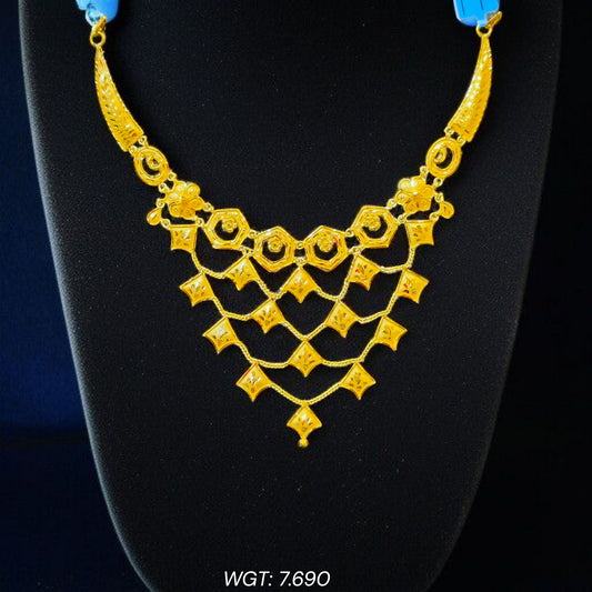 (GCN22) BIS CERTIFIED HUID HALLMARK 916 22KT GOLD NECKLACE CHOKER (APPROX WGT: 7.690 GM) 1 PIECE FOR WOMEN.