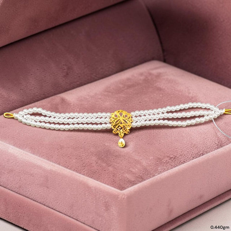 GMC22K- (ANIM1M)- CERTIFIED BIS HUID HALLMARK 916 22KT GOLD MOTI CHOKER 1 PIECE (WGT: 0.440 GM) WITH ADJUSTABLE TASSEL FOR GIFT IN MARRIAGE.