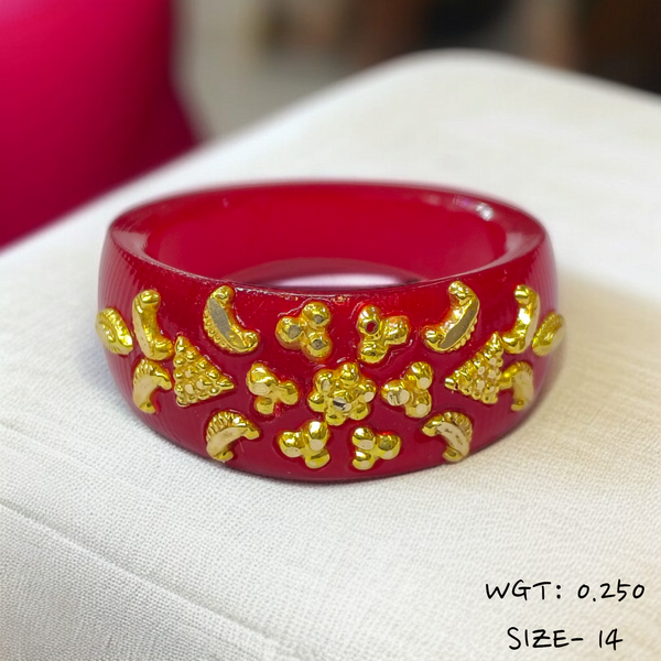 (GPR) TRJ (SIZE: 14) WGT: 0.250 GM APPROX (50 TONCH) KDM GOLD POLA RING FOR WOMEN 1 PIECE FOR GIFT (SOLD ON MRP)