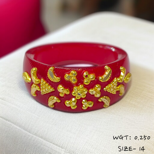 (GPR) TRJ (SIZE: 14) WGT: 0.250 GM APPROX (50 TONCH) KDM GOLD POLA RING FOR WOMEN 1 PIECE FOR GIFT (SOLD ON MRP)