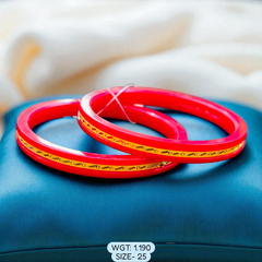(GSP) TRJ (SIZE: 25) WGT: 1.190 GM APPROX 22KT HUID HALLMARK GOLD POLA BANGLES 1 PAIR DESIGN FOR REGULAR USE.