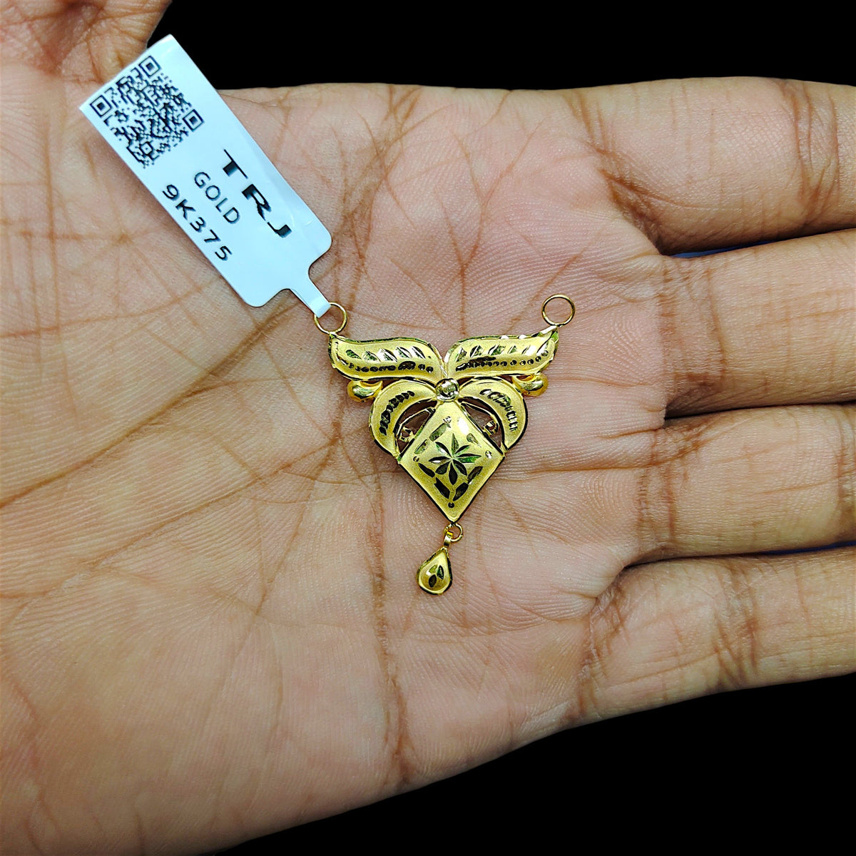 GPM9K- (WGT: 0.630 GM APPROX) BIS CERTIFIED HUID HALLMARK 375 9KT GOLD PENDANT FOR WOMEN 1 PIECE WITH FREE MANGALSUTRA & TASSEL. (1YQP7H)