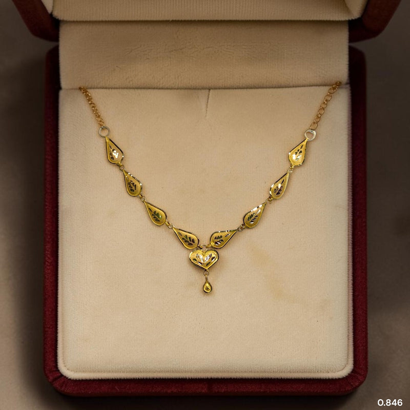 GCN9K-(WGT: 0.846 GM APPROX) BIS CERTIFIED HUID HALLMARK 9KT GOLD NECKLACE 1 PIECE FOR WOMEN.(DE7LIB)