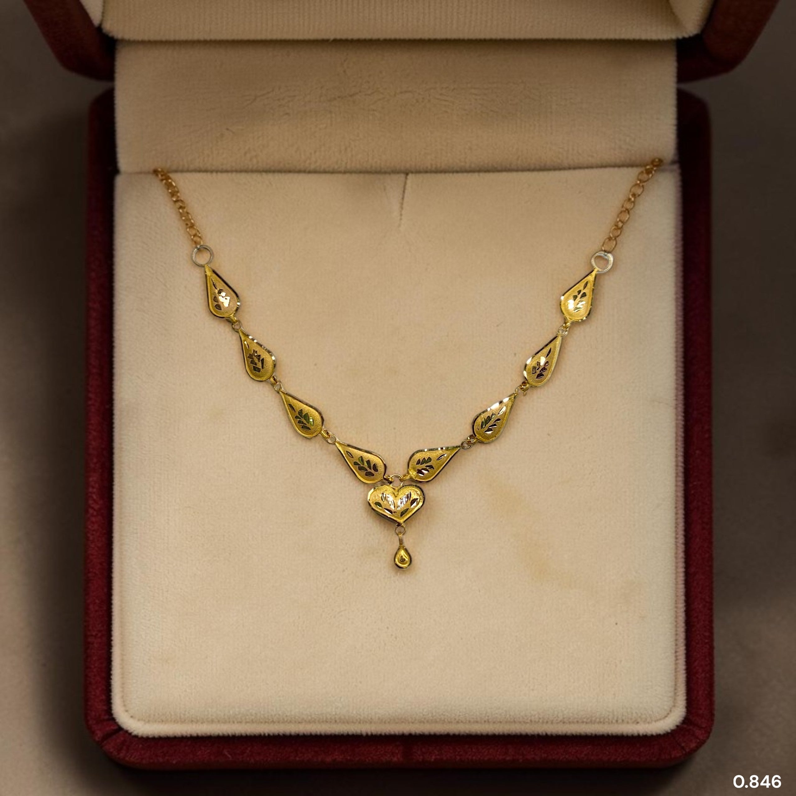 GOLD CHOKER NECKLACE-(WGT: 0.846 GM APPROX) BIS CERTIFIED HUID HALLMARK 9KT GOLD NECKLACE 1 PIECE FOR WOMEN.