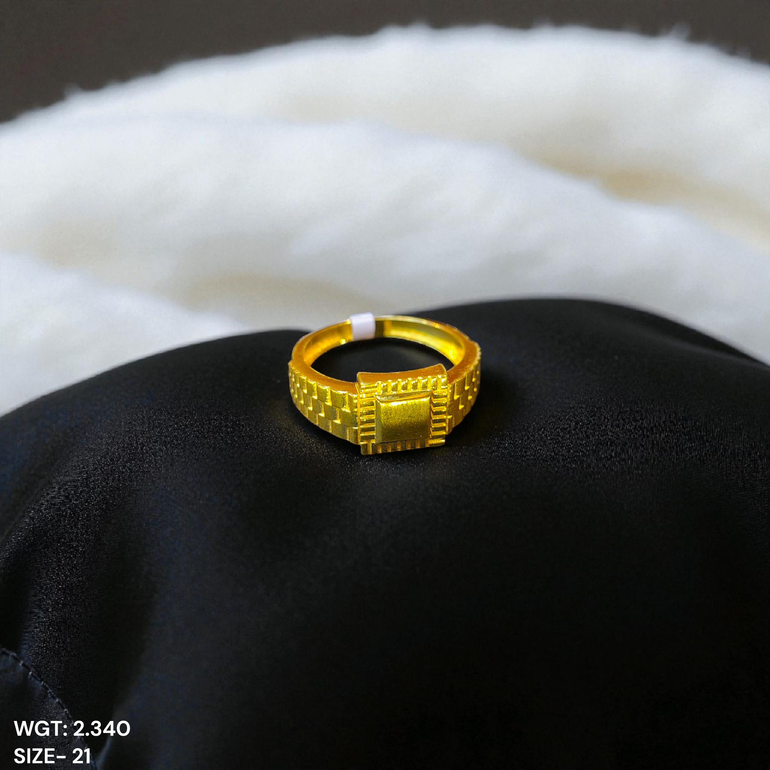 (GGFR9) TRJ (SIZE: 21) WGT: 2.340 GM APPROX BIS CERTIFIED HUID HALLMARK 9KT GOLD FINGER RING FOR MEN 1 PIECE FOR REGULAR USE.