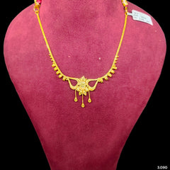 GOLD NECKLACE-(WGT: 3.090 GM APPROX) BIS CERTIFIED HUID HALLMARK 375 9KT GOLD NECKLACE 1 PIECE FOR WOMEN WITH FREE ADJUSTABLE TASSEL.(T1RZJ8)