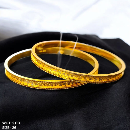 (GSN22) TRJ WGT: 2.00 GM APPROX (SIZE-26) 22KT HUID HALLMARK GOLD CHILA SOCKET CHURI 1 PAIR.