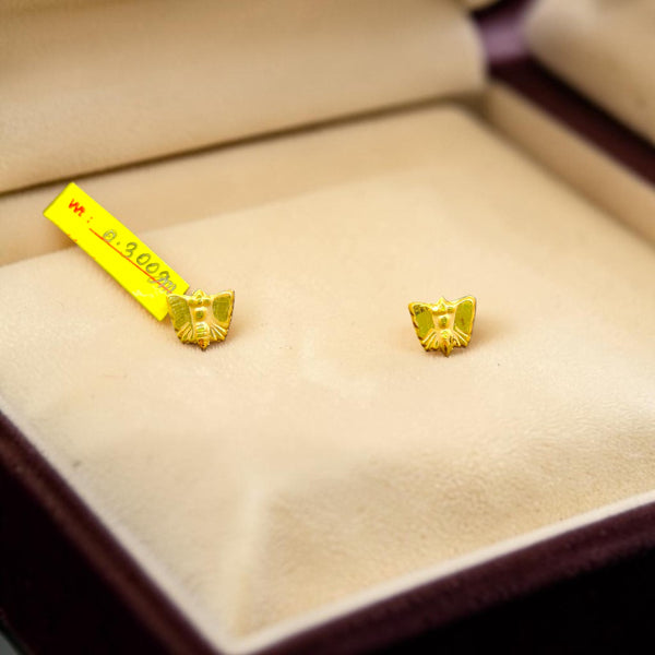 GOLD TOPS- BIS CERTIFIED (WGT: 0.300 GM APPROX) HUID HALLMARK 375 9KT GOLD TOPS 1 PAIR BEST FOR MARRIAGE GIFT.
