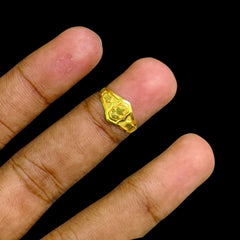 BABY JEWELLERY- TRJ WGT: 0.280 GM APPROX 375 9KT HUID HALLMARK GOLD BABY FINGER RING 1 PIECE FOR RICE CEREMONY & BIRTHDAY.