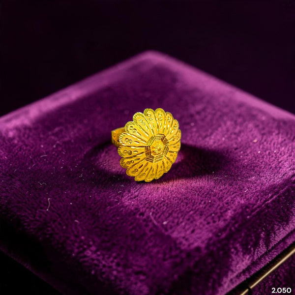 LADIES RING (8NPR8S)-(SIZE: ADJUSTABLE ) WGT: 2.050 GM APPROX BIS CERTIFIED HUID HALLMARK 375 9KT GOLD RING FOR WOMEN 1 PIECE.
