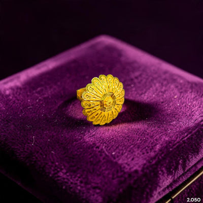 LADIES RING (8NPR8S)-(SIZE: ADJUSTABLE ) WGT: 2.050 GM APPROX BIS CERTIFIED HUID HALLMARK 375 9KT GOLD RING FOR WOMEN 1 PIECE.