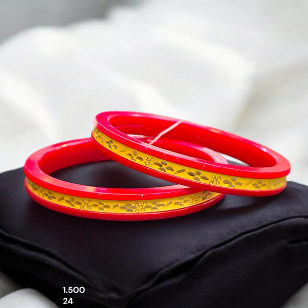 POLA BADHANO- BIS CERTIFIED (SIZE: 24) WGT: 1.500 GM APPROX 22KT HUID HALLMARK GOLD POLA BADHANO BANGLES 1 PAIR DESIGN FOR REGULAR USE.