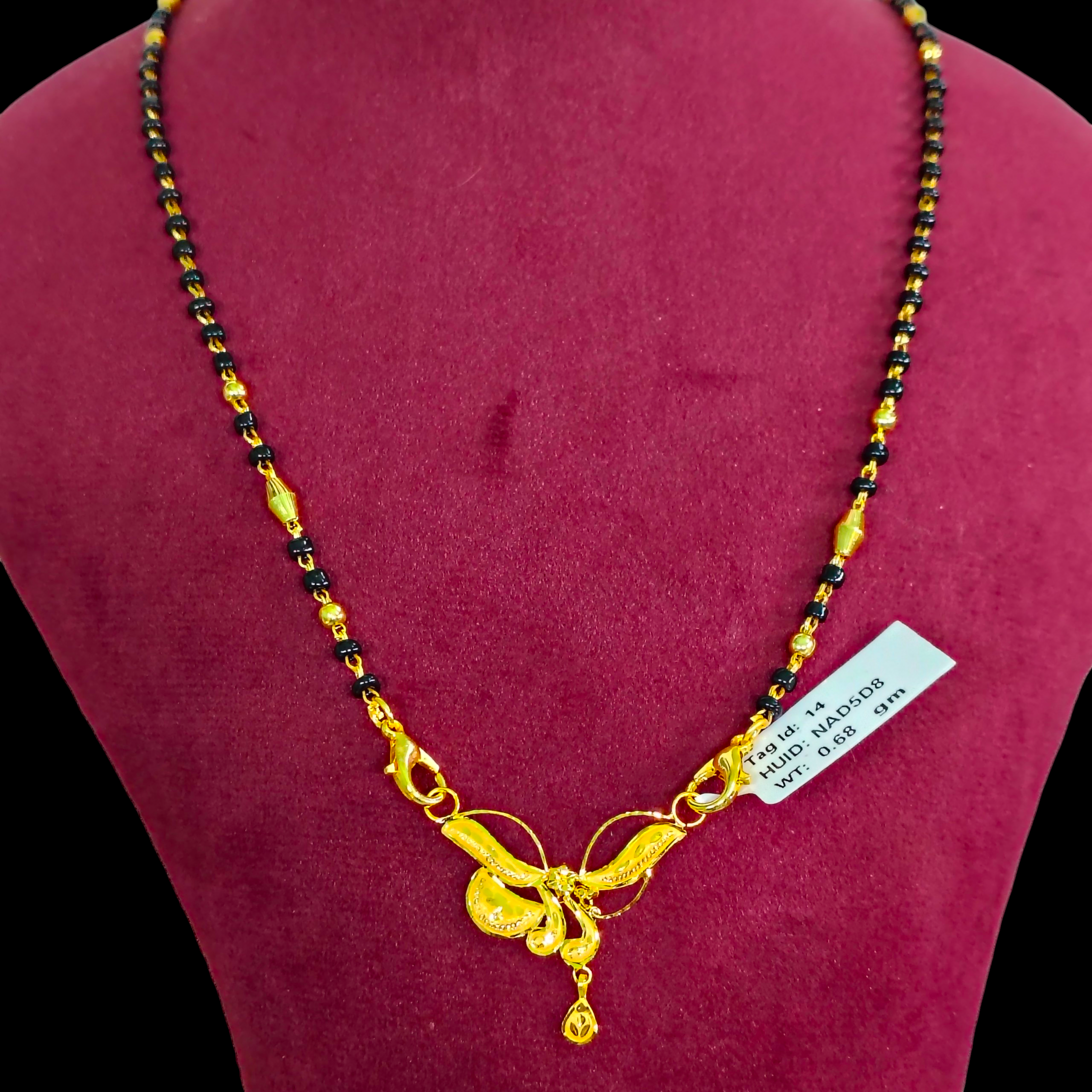 GOLD PENDANT- WGT: 0.680 GM APPROX 22KT HUID HALLMARK GOLD PENDANT MANGALSUTRA 1 PIECE WITH TASSEL.