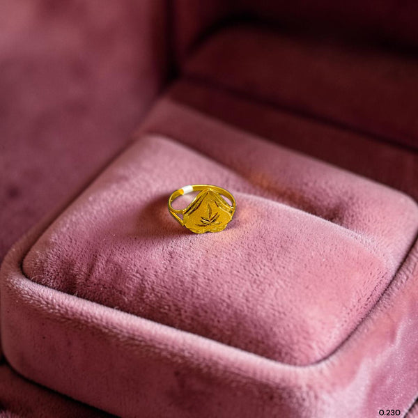BABY JEWELLERY- TRJ (S6TPZJ) (WGT: 0.230 GM APPROX) 375 9KT HUID HALLMARK GOLD BABY FINGER RING 1 PIECE FOR RICE CEREMONY & BIRTHDAY.