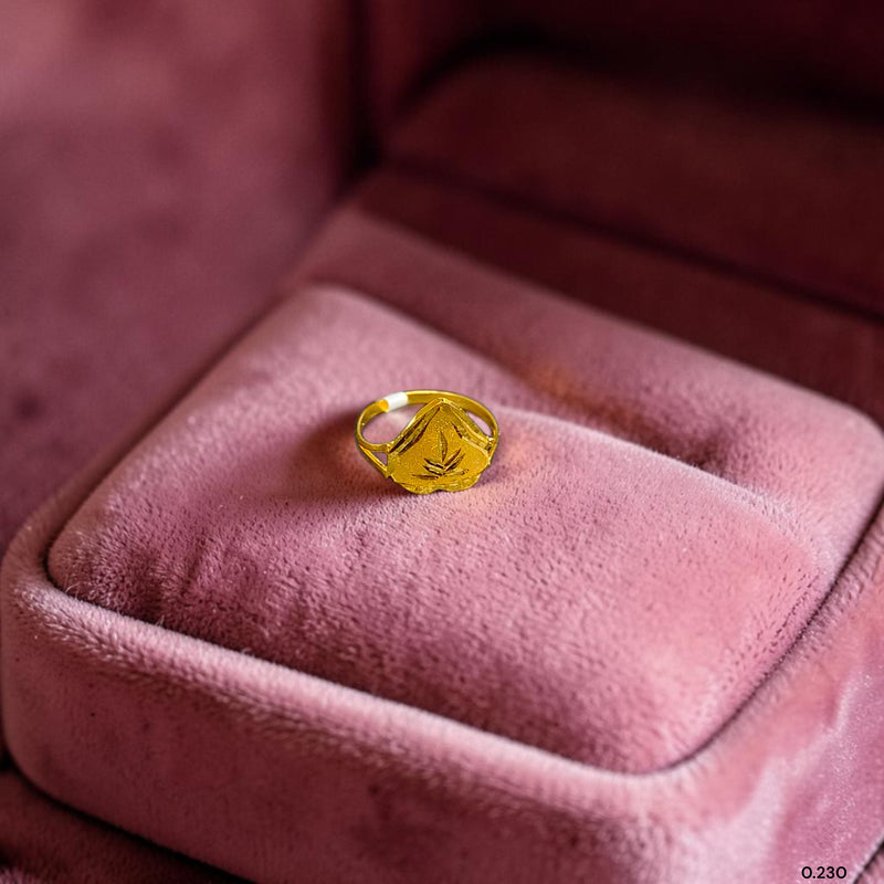 BABY JEWELLERY- TRJ (S6TPZJ) (WGT: 0.230 GM APPROX) 375 9KT HUID HALLMARK GOLD BABY FINGER RING 1 PIECE FOR RICE CEREMONY & BIRTHDAY.